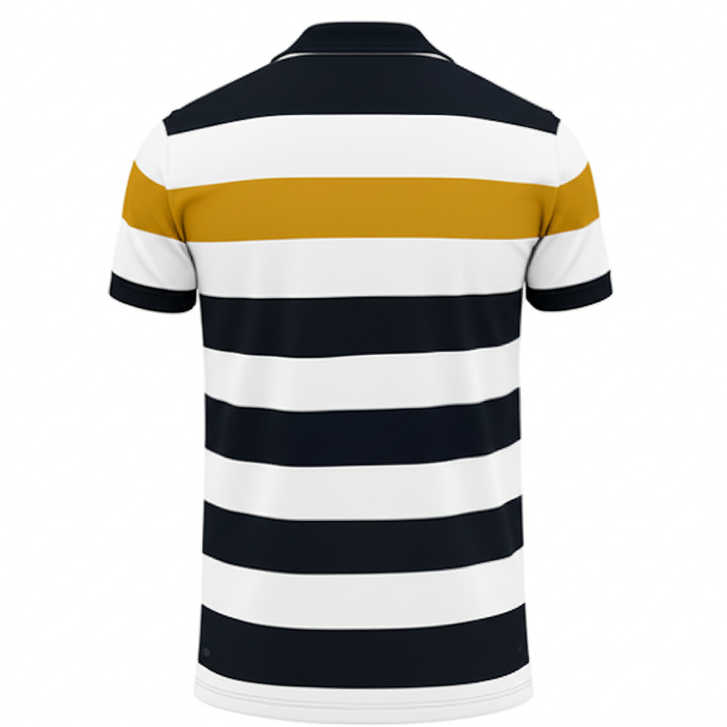 Men Striped Cotton Polo T-shirt