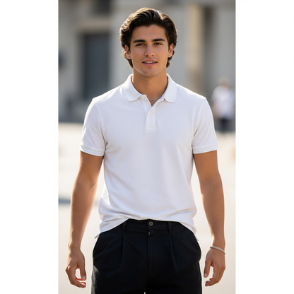 Men Plain Cotton Polo T-shirt