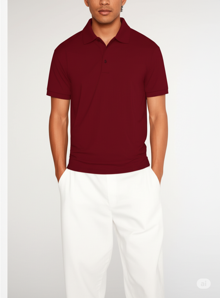 Men Plain Cotton Polo T-shirt