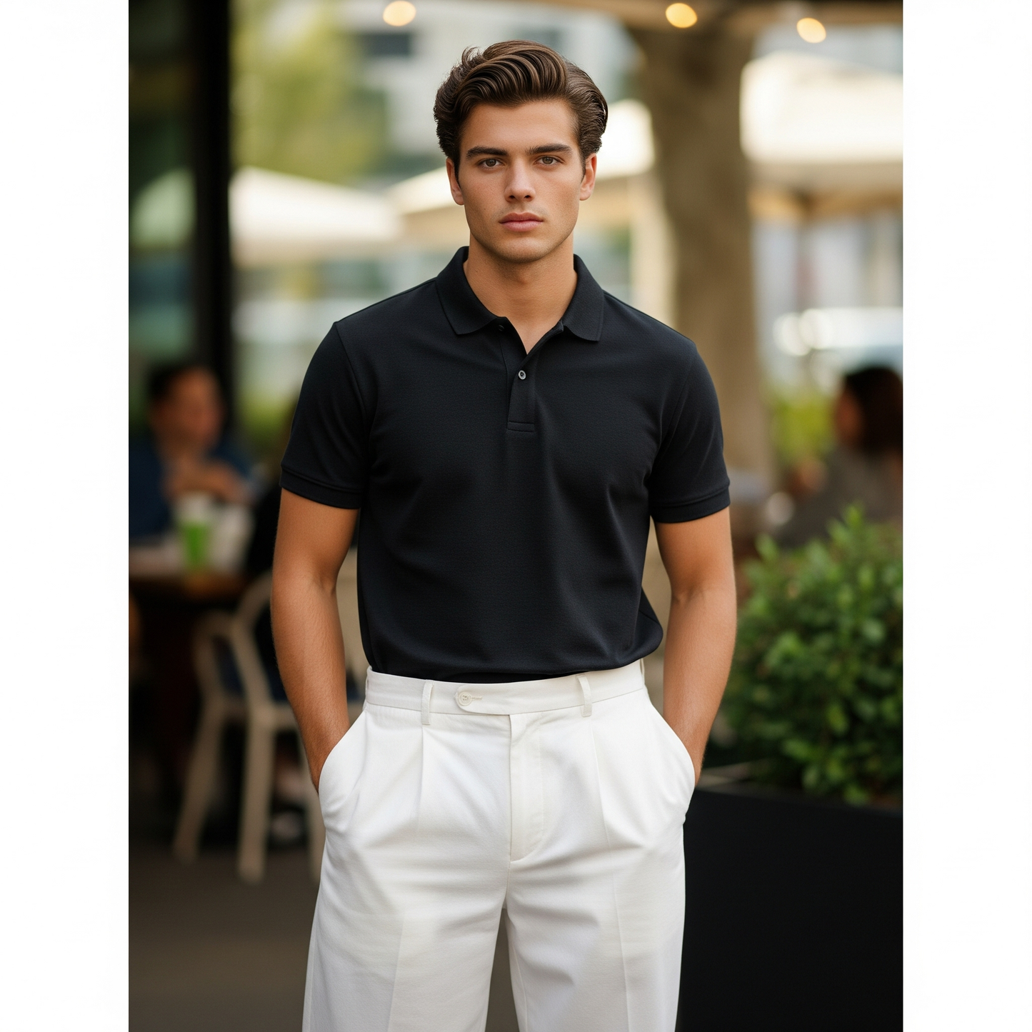 Men Plain Cotton Polo T-shirt