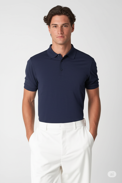 Men Plain Cotton Polo T-shirt