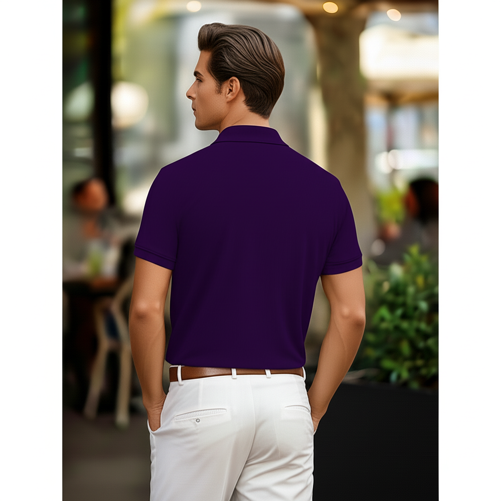 Men Plain Cotton Polo T-shirt