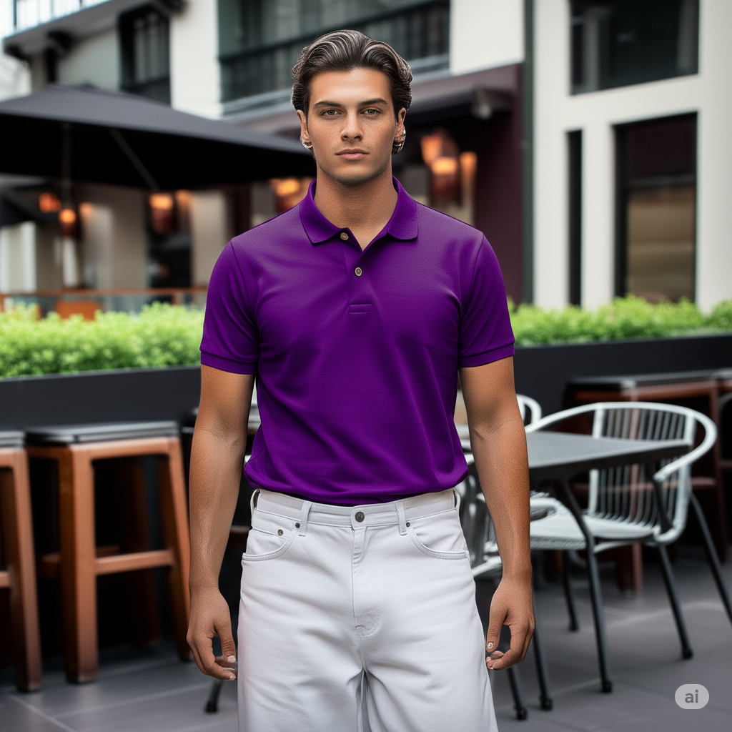 Men Plain Cotton Polo T-shirt