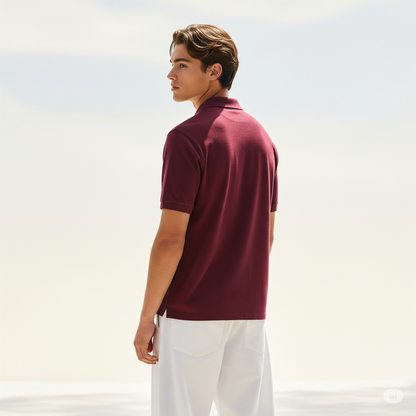 Men Plain Cotton Polo T-shirt