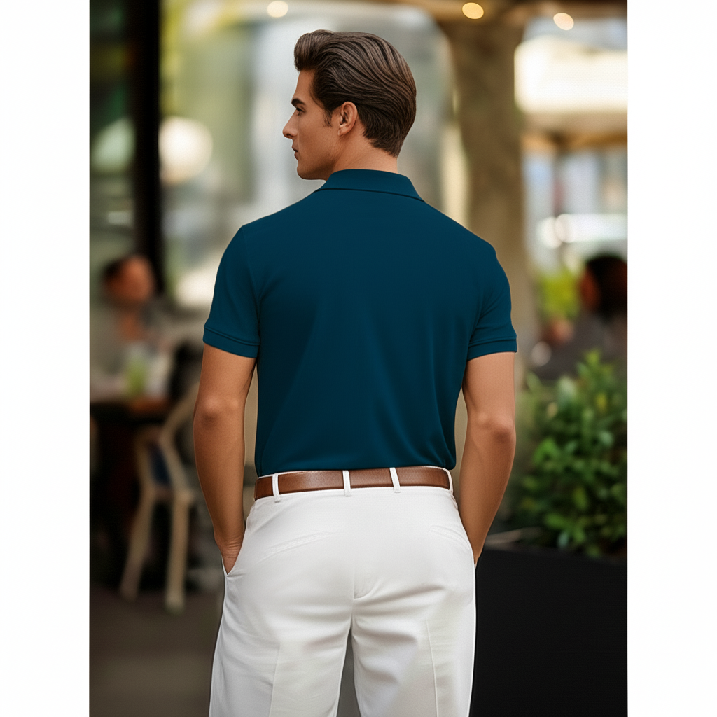 Men Plain Cotton Polo T-shirt