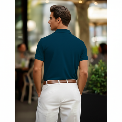 Men Plain Cotton Polo T-shirt