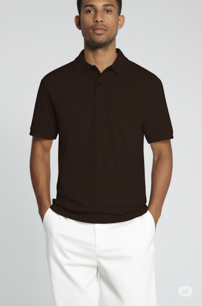 Men Plain Cotton Polo T-shirt