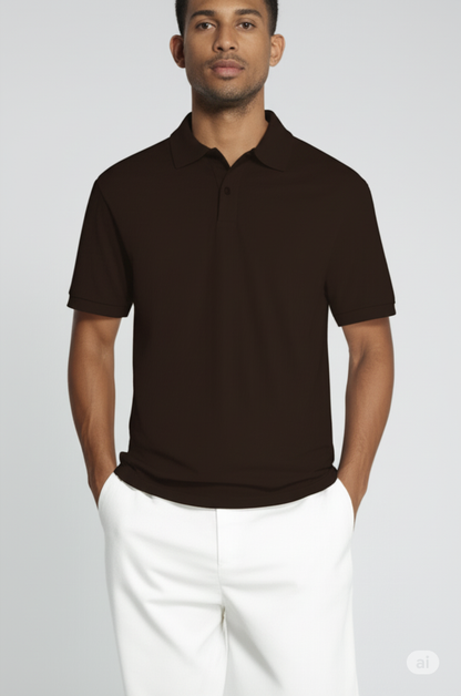 Men Plain Cotton Polo T-shirt