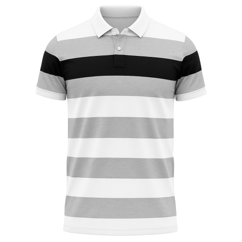 Men Striped Cotton Polo T-shirt