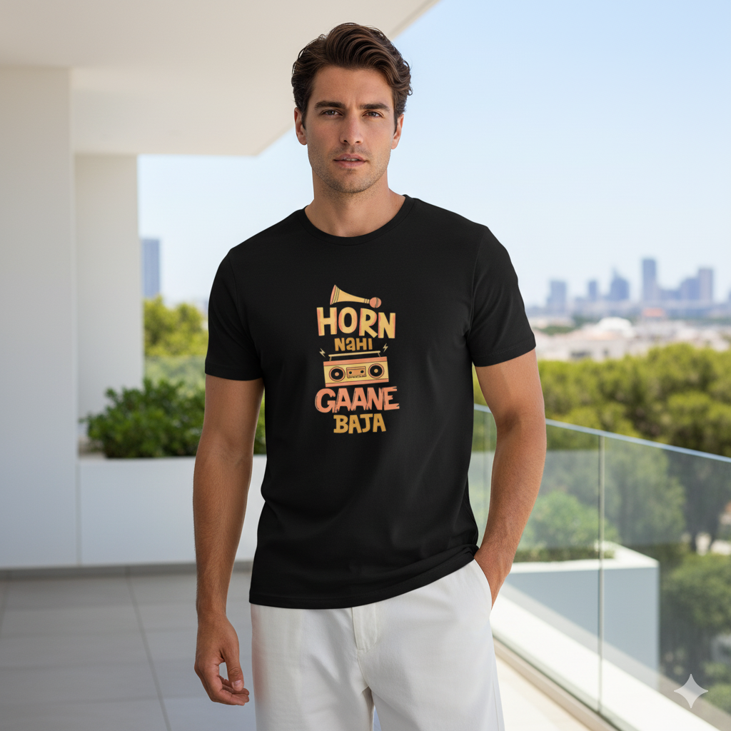 Men Graphic Printed Round Neck Cotton T-shirt