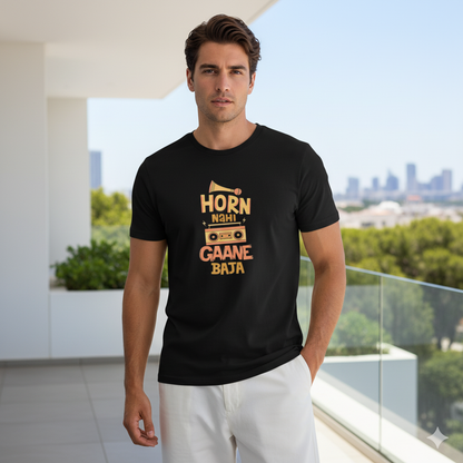 Men Graphic Printed Round Neck Cotton T-shirt