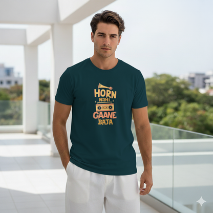 Men Graphic Printed Round Neck Cotton T-shirt