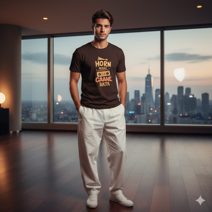 Men Graphic Printed Round Neck Cotton T-shirt